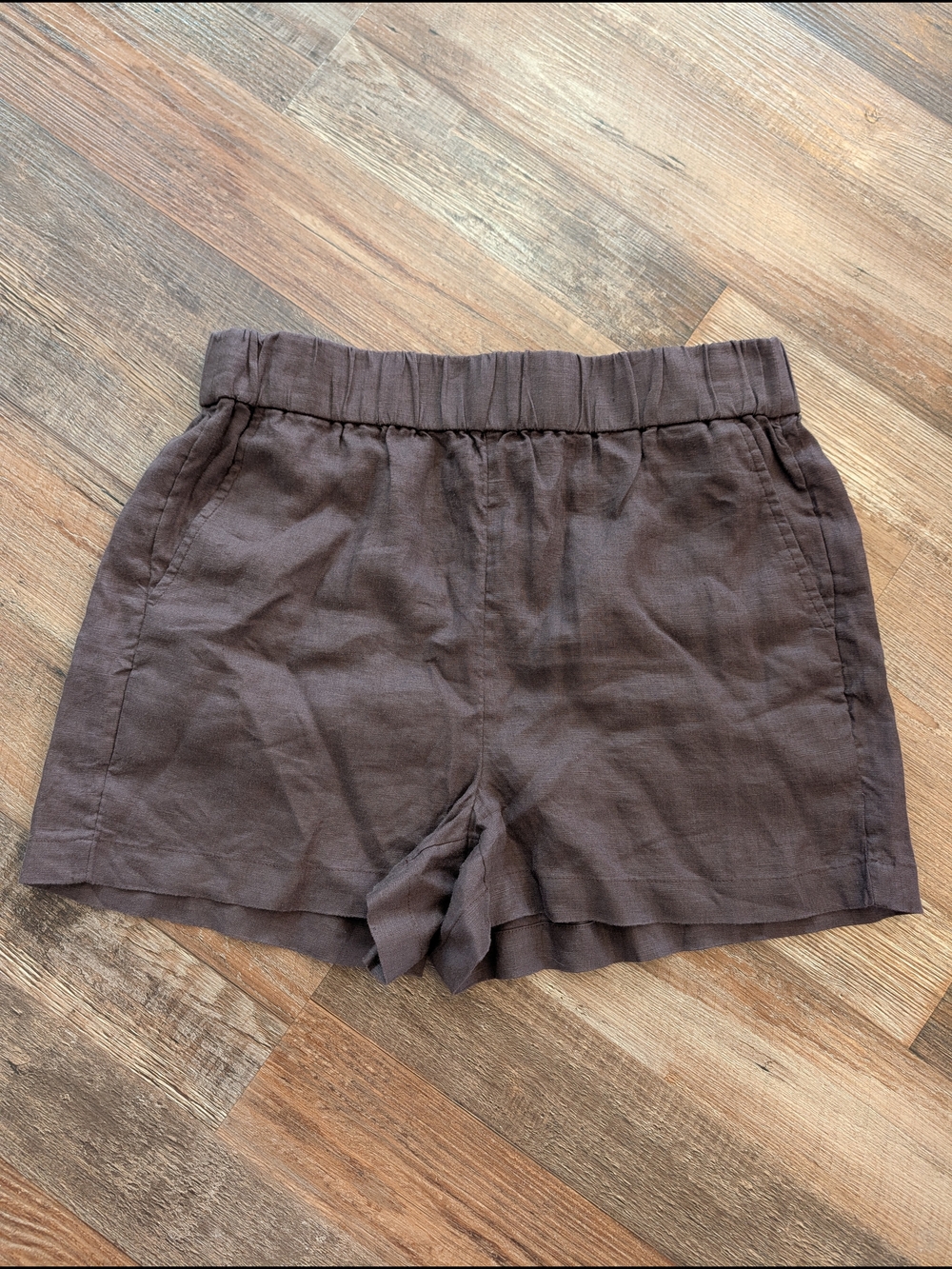 J Crew Tropez 100% Linen Lightweight Summer Shorts Dark Brown Chocolate Sz S - Picture 2 of 12